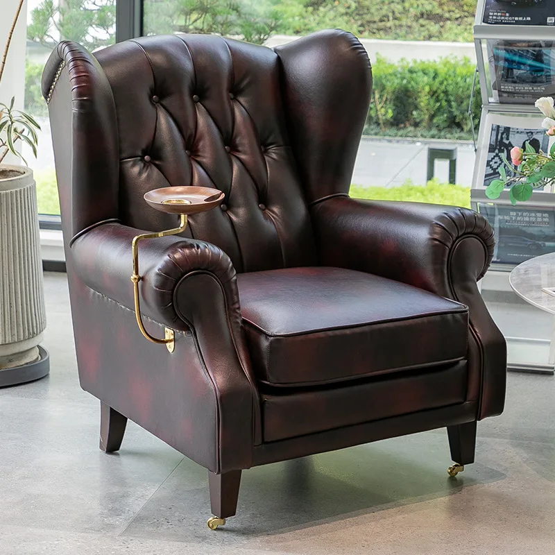 2024 YOUTAI latest four kinds leather single tiger sofa chair American sofa retro single leather sofa for living room