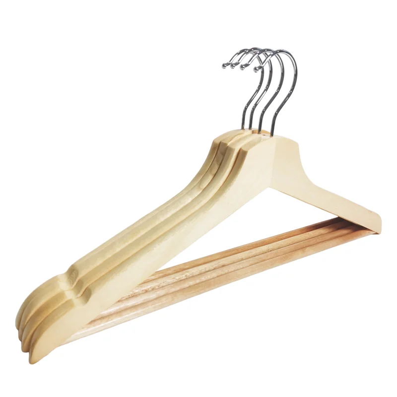 Factory Direct Custom Wholesale Premium Suit Coat Hanger round Wooden Brand Clothes Hanger Boutique Display Hanger