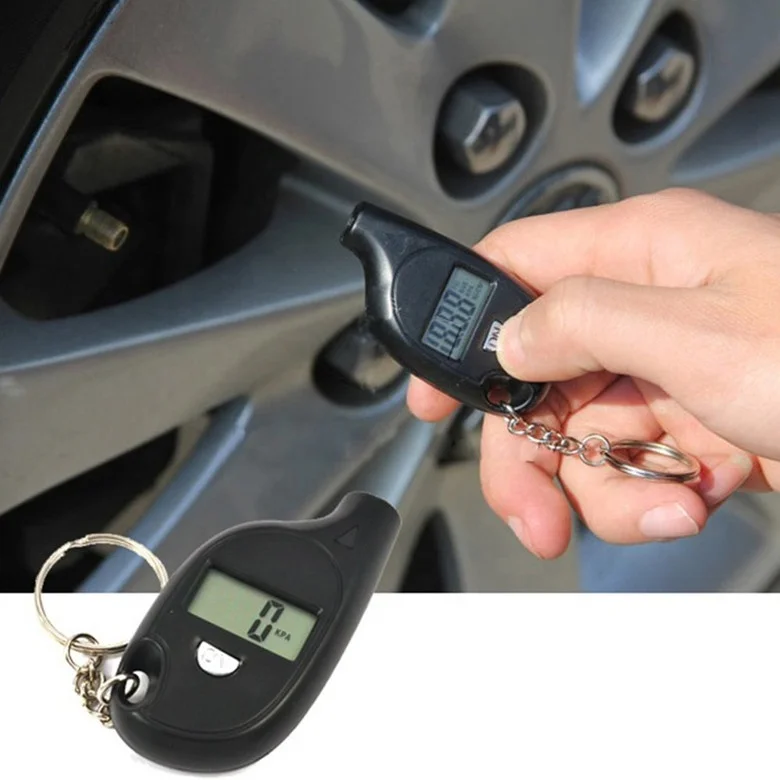 3V 12 Months Warranty portable Mini Keychain LCD Digital Car Tire Tyre Air Pressure Gauge
