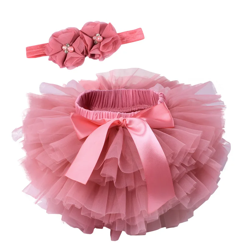 Newborn infant tutu skirt with flower  Baby Girl Kids Toddler Puffy Mini SkirtFor 0-3 Years Baby Girls Children