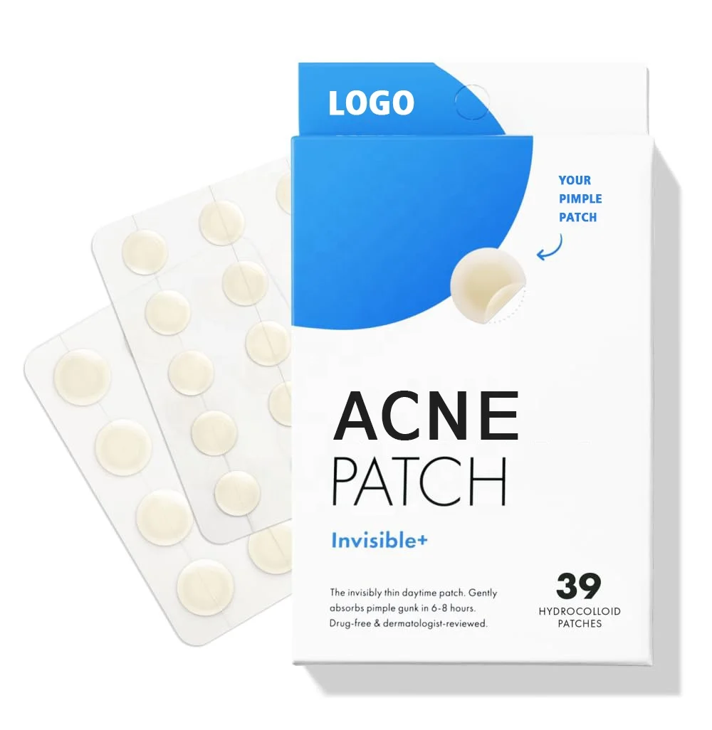 OEM Hydrocolloid Acne Pimple Patches Customized Bule Box Logo 39 Dots Invisible Blemishes Organic Healing Pimple Patch