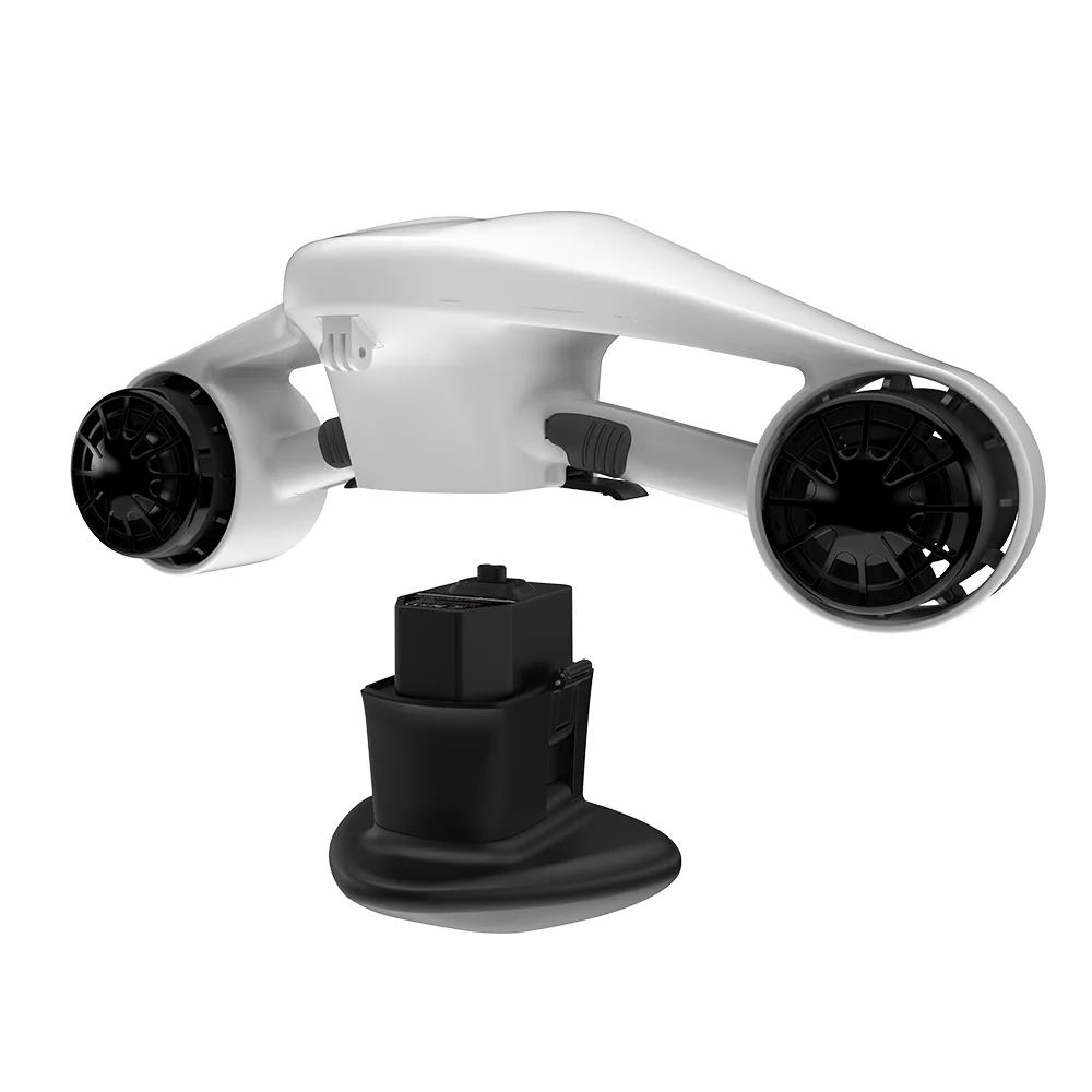 Sea Scooter Underwater Scooter With Go Pro Mount for Diving Snorkeling Swimming 30M for Adults / Kids - White