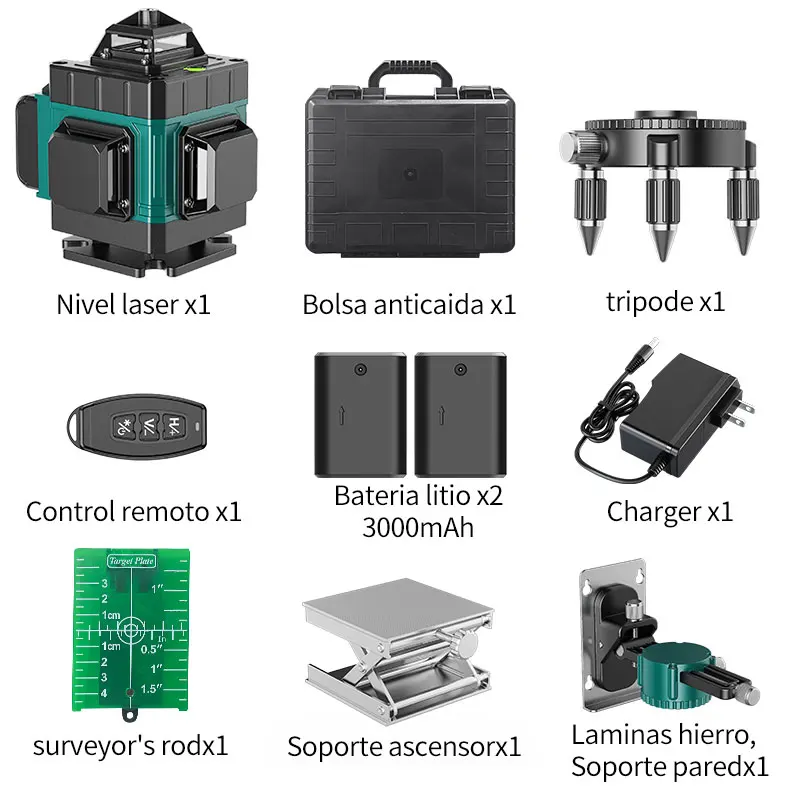 Wholesale High Quality Green Laser Beam Professional 4D 360 12 16 Line Laser Level With Remote Control
