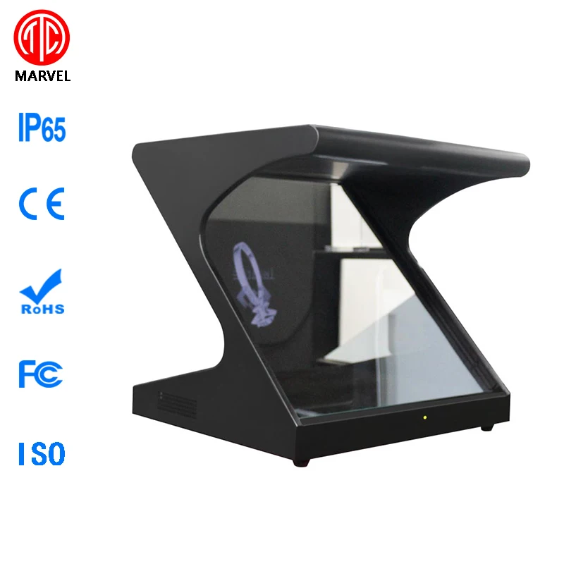 3D Pyramid Hologram Display Showcase full HD 3d stereoscopic effect poster holographic display