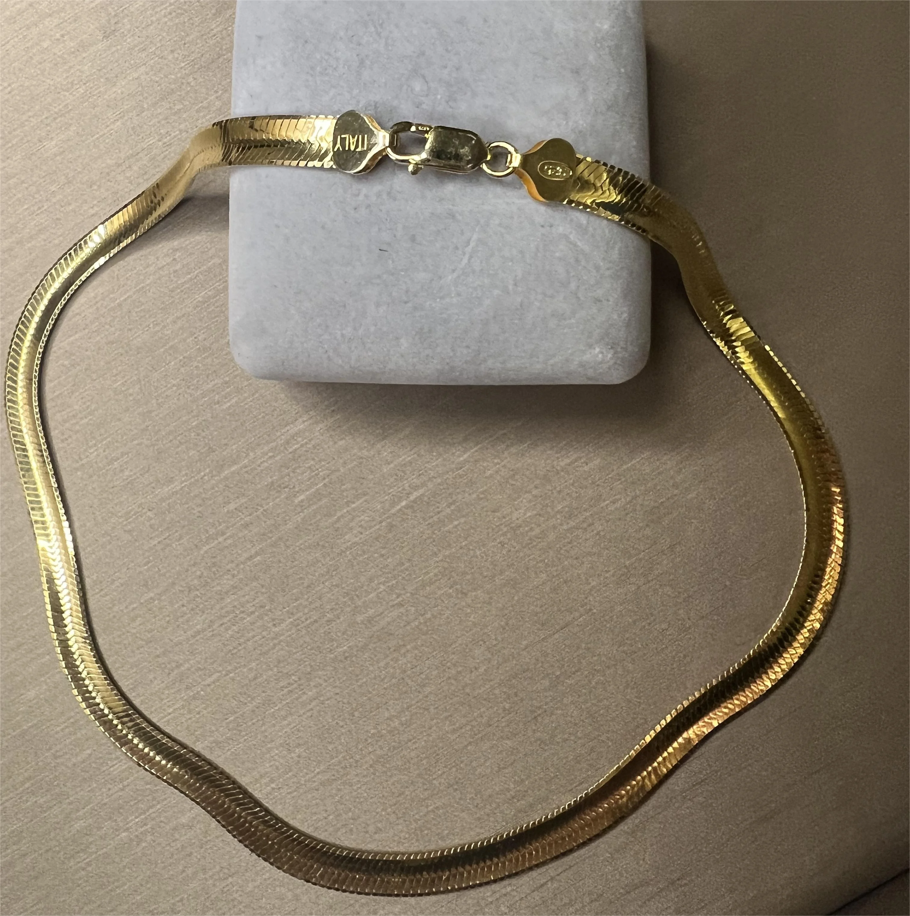 GLORY PACE Italy snake bone chain s925 silver herringbone snake choker necklace chain gold plated 925 silver snake chain bulk