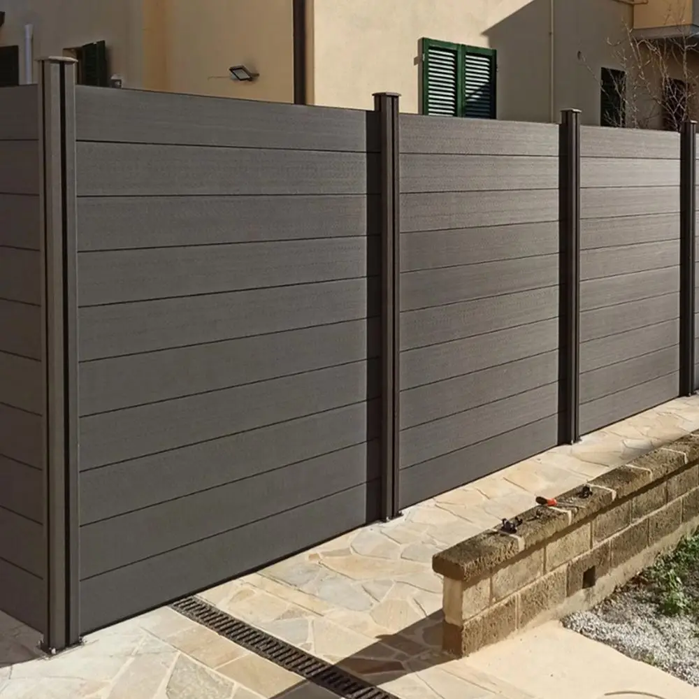 Factory Sale Fireproof Wood Plastic Composite Fence Privacy Garden Fence Outdoor