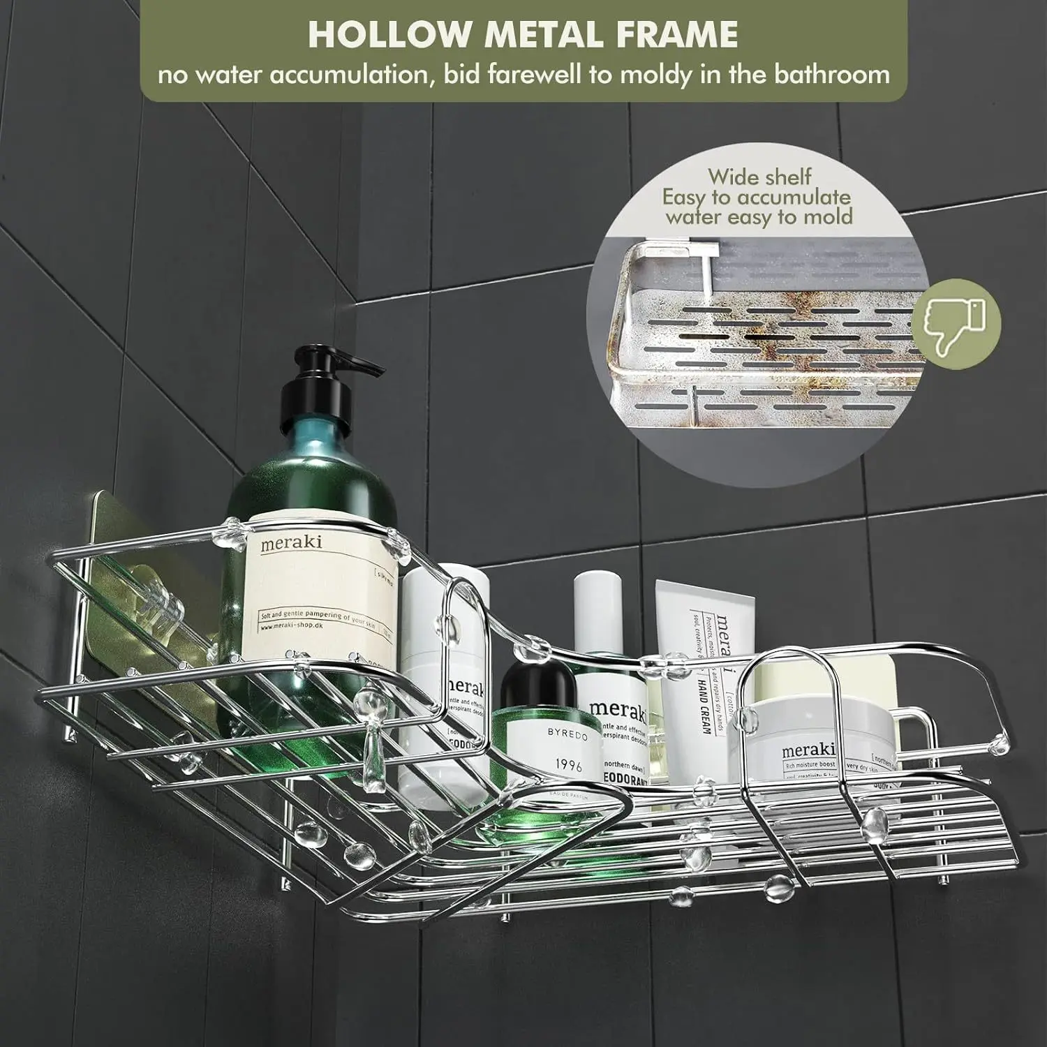 Modern High Quality Stainless Steel Wall-Mounted Shower Corner Shelf Bathroom Storage Accessory Set Bathroom Shelf