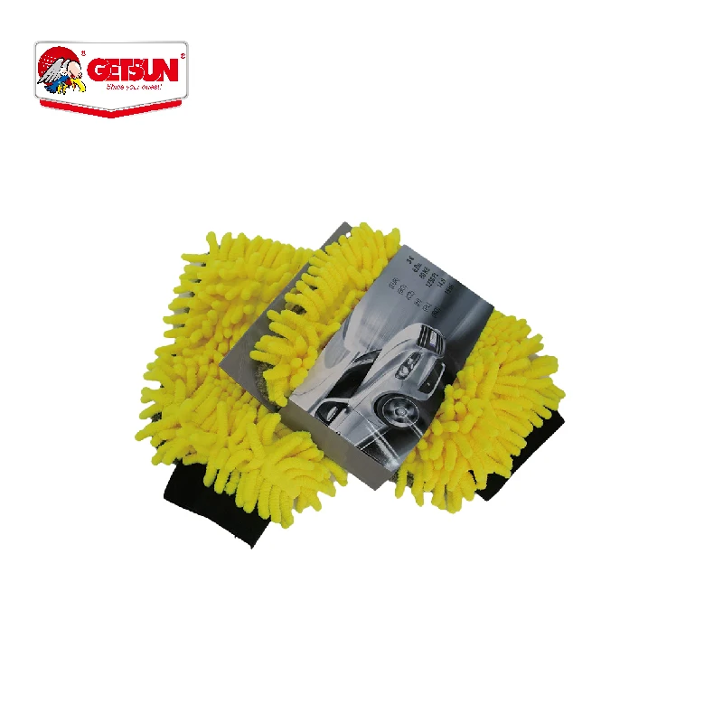 GETSUN Finger Car Wash Glove Yellow Washing Towel Quickly Remove Water For Car
