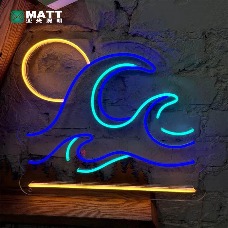 MATT Electronic Acrylic Letters Alphabet LED Illuminated Wave Neon Sign for Living Room,Office Room,Beer Bar,Restaurant,Festival