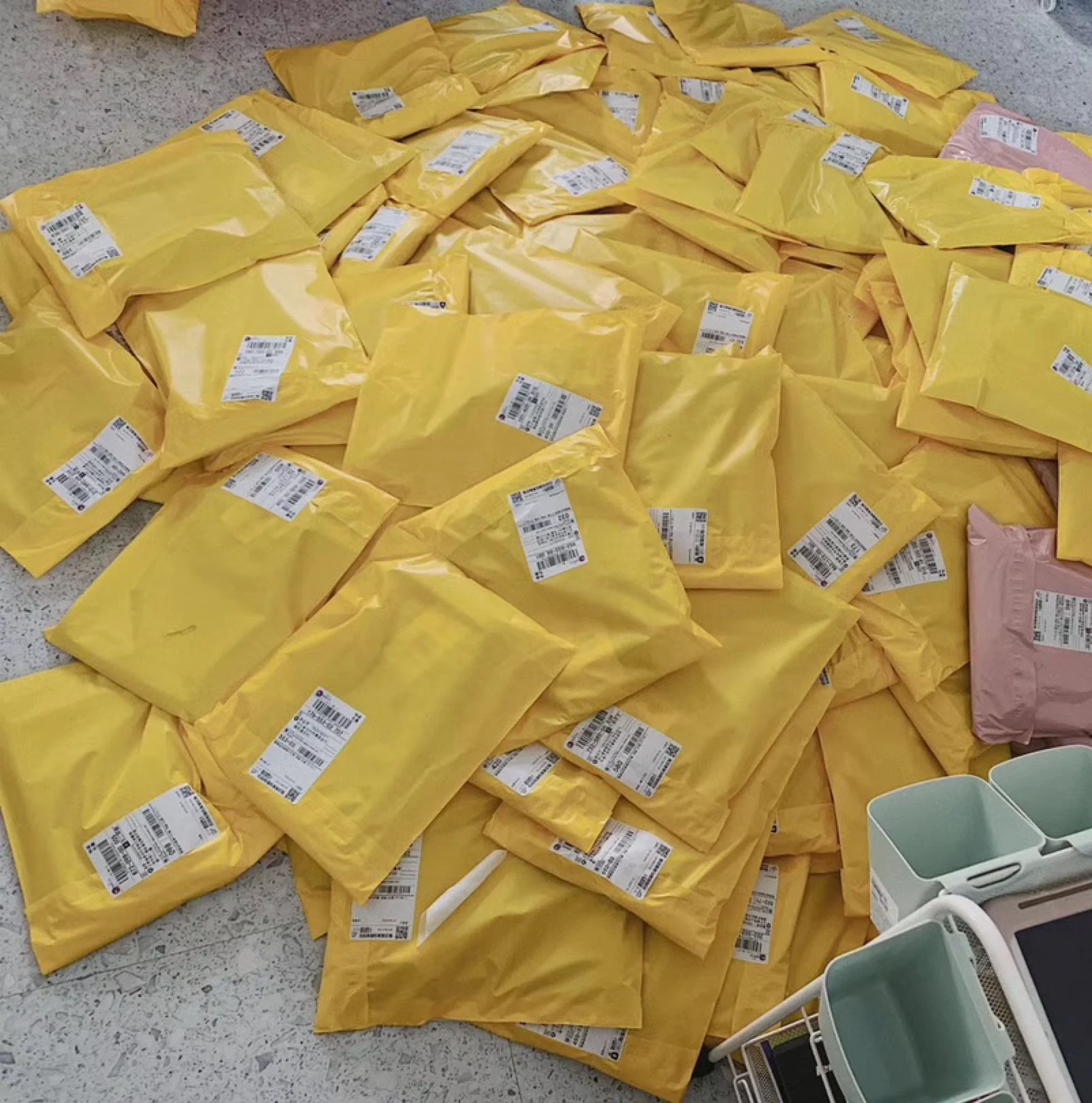bag eco friendly customised printed mailing bags water plastic  making machine  mailing packaging box and bag set