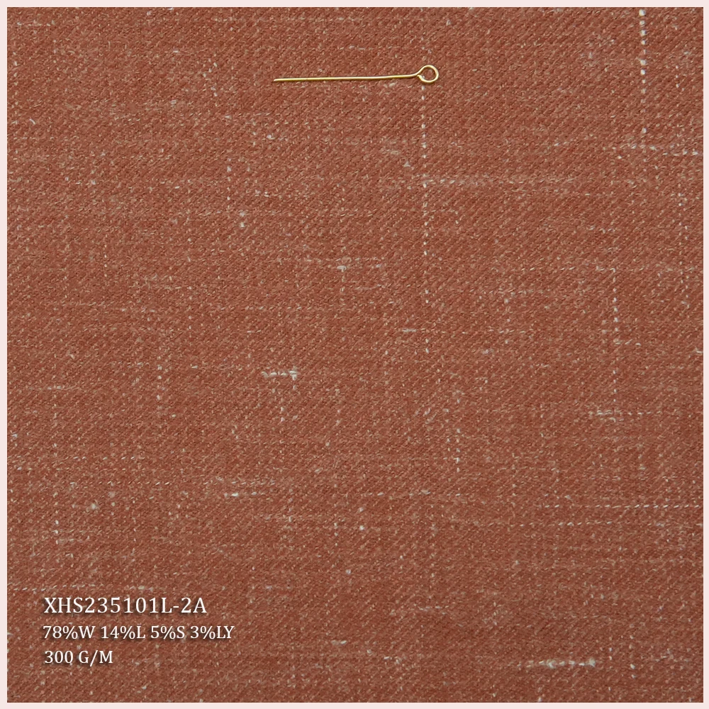 Wholesale Organic Merino Wool Suiting Fabric 78% Wool 14% Linen 5% Silk 3% Ly Yarn Dyed for Tailored Suits