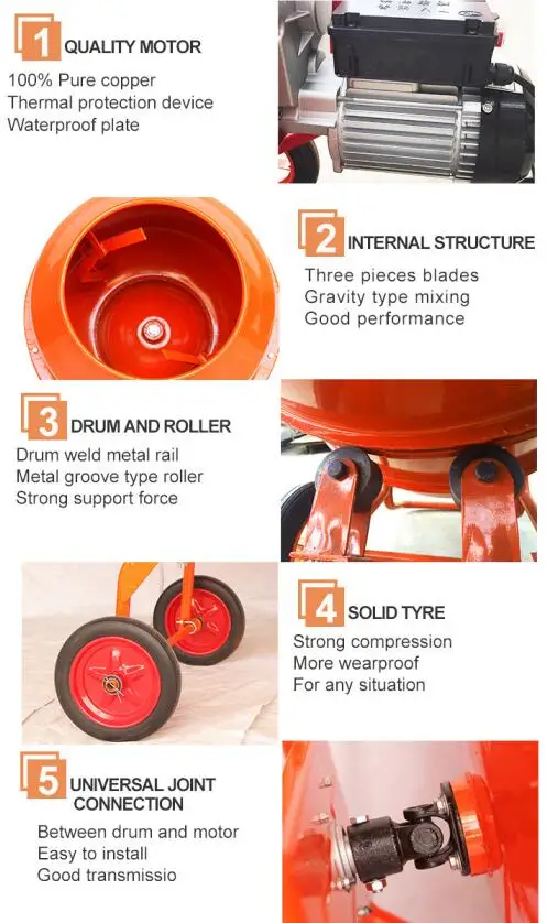 EB factory wholesale Concrete mixing equipment industrial dry powder mixing machine hand push concrete mixer