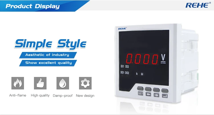 Высокое качество переменного тока или источники питания постоянного тока 96*96 мм LED однофазный напряжения программируемый прибор для измерения RH-DV 31