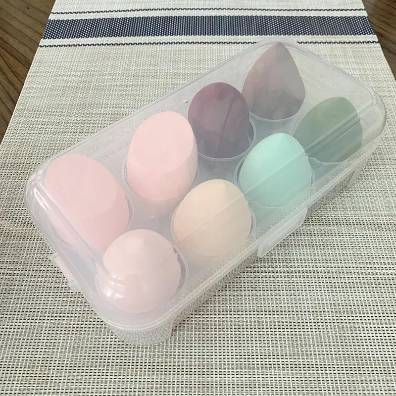 2020 новый дизайн в форме яйца пластиковая коробка для губки для макияжа с крышкой коробка для губки для макияжа