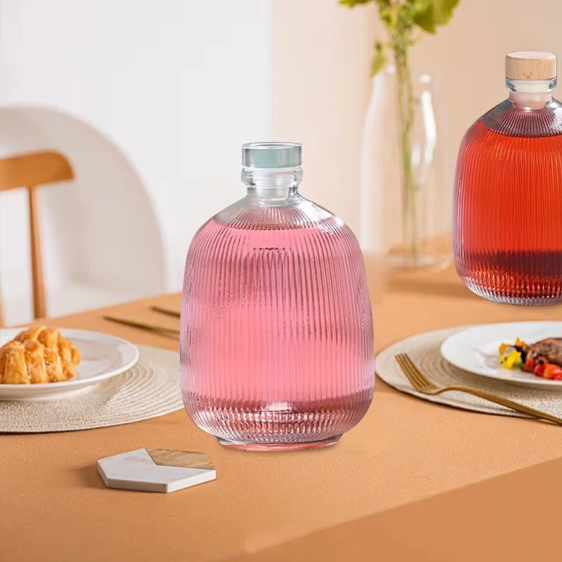 Прозрачная стеклянная бутылка для напитков 375 мл