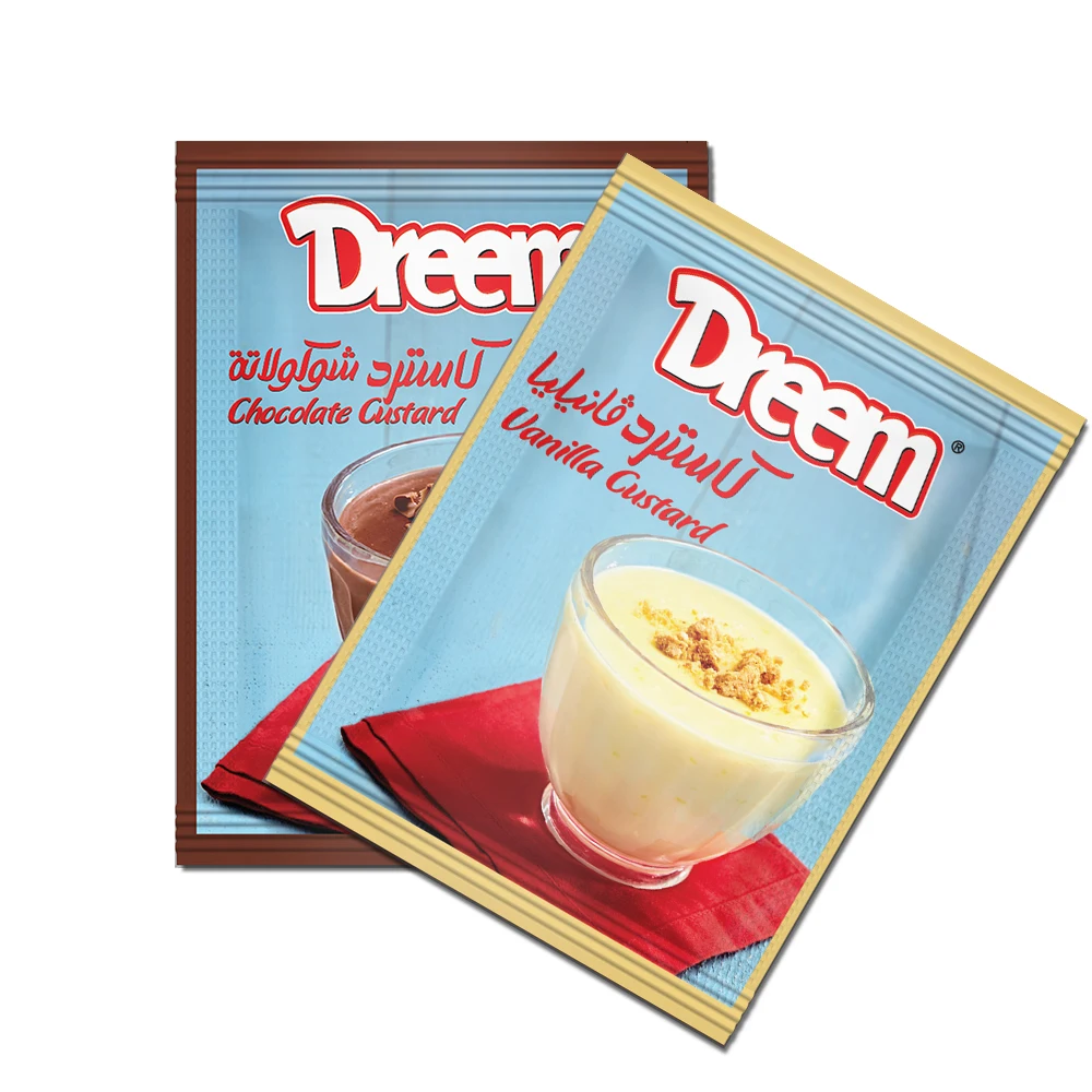 Egypt Halal Snack Bakery Ingredients Custard Powder Dessert Chocolate Strawberry Vanilla Falvor Instant Custard Powder