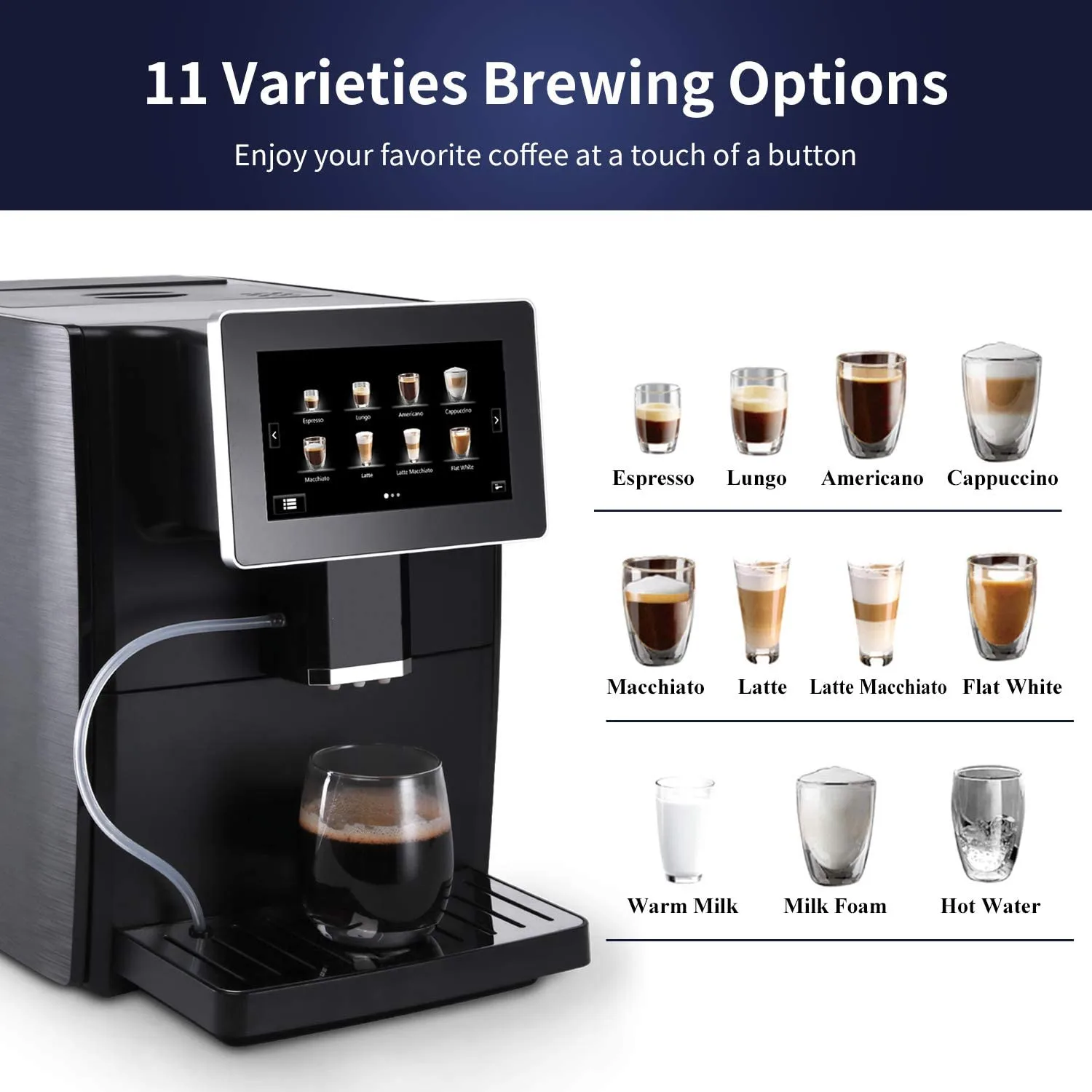 Wholesale Price Commercial 19 Bar Touch Screen Automatic Espresso Coffee Maker Machine With Grinder