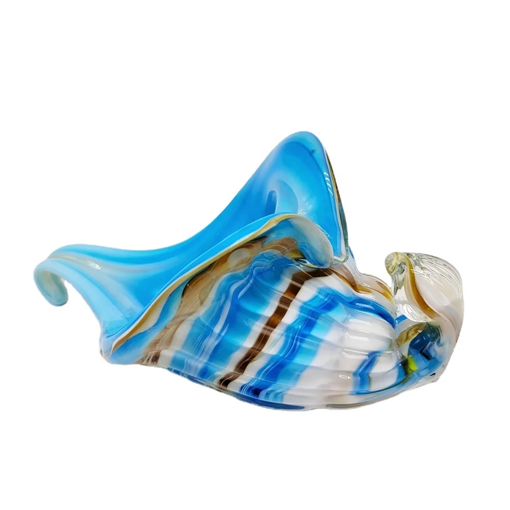 Coloured Glaze Sea Snail For Desk Decoration