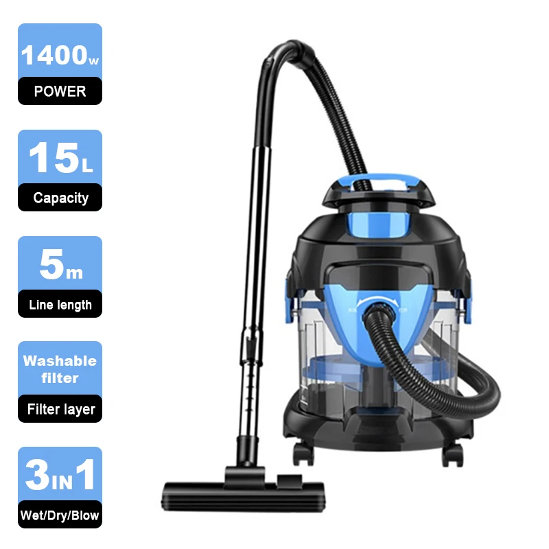 Metal Telescopic Tube Upholstery Fabric Washing Cleaning Machine Water Filter Wet Dry Blowing Dust Vacuum Cleaner