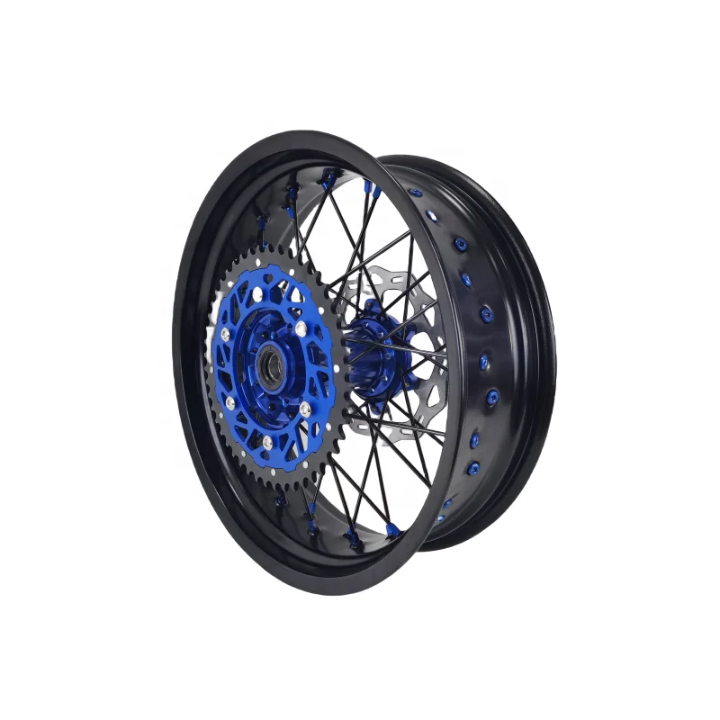 Hot Sale 17 Inch Motorcycle Supermoto Motard Spoke Rim 36 Holes Wheel Set