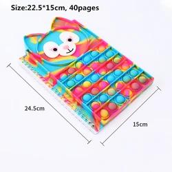 Милый медведь, лиса, единорог, антистрессовые Популярные Пузырьковые игрушки-антистресс, школьная книга для письма, блокнот для письма, игрушки-антистресс, блокнот