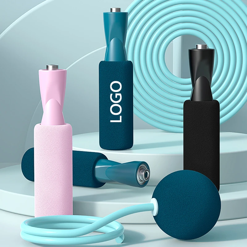 adjustable heavy pvc jumping rope custom logo foam handle speed weighted jump rope skipping