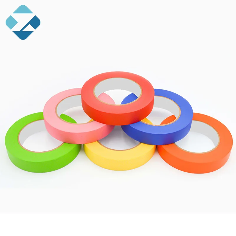 Custom high temperature automotive painter blue&green colored paper masking print tape with logo