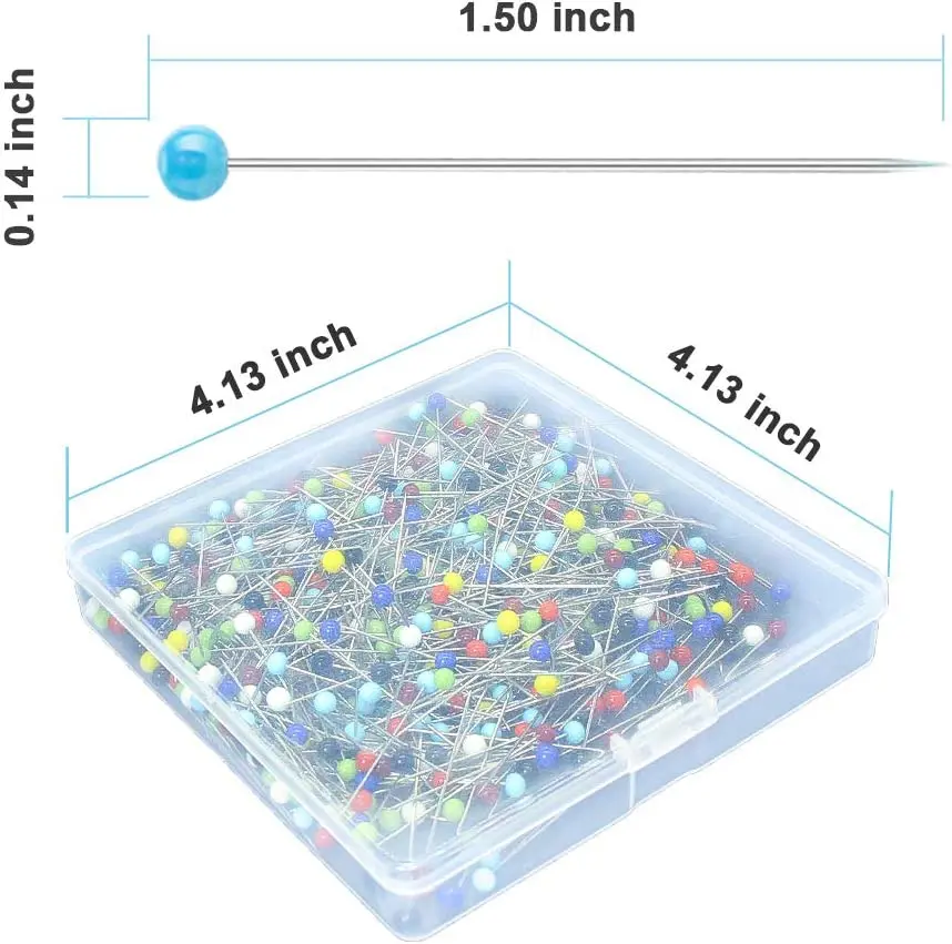 500 Pcs Colorful Sewing Pins Stainless Steel Quilting Pins Glass Head Pins for Fabric,Dressmaker