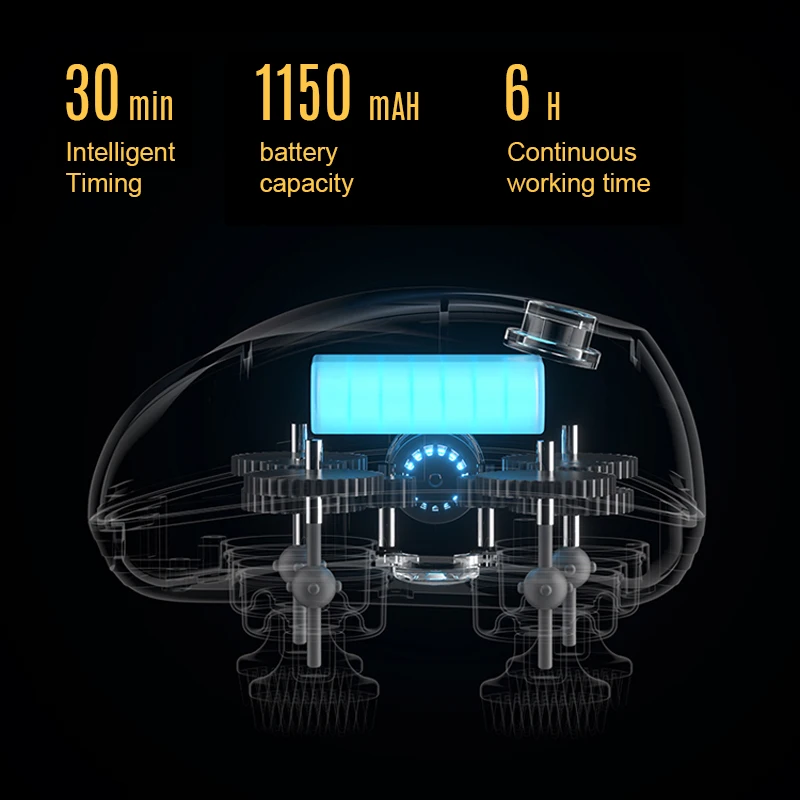 Head Massage Electric Head Scalp Massager Machine Waterproof Handheld Head Vibration Scalp Massager