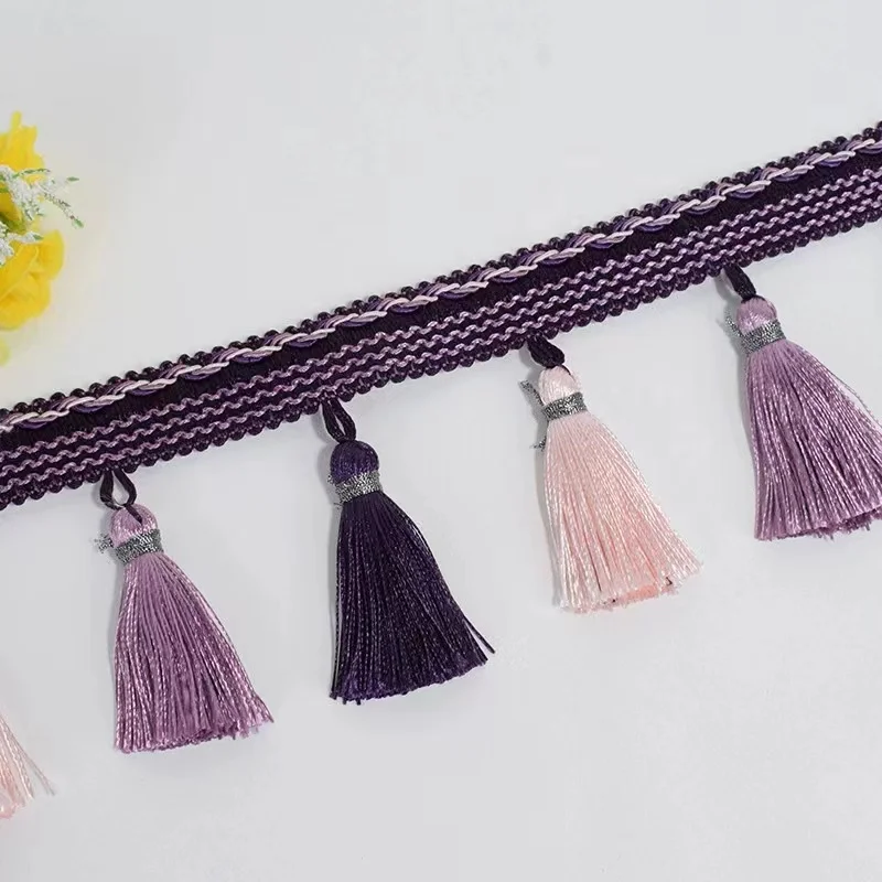 Stocked colorful sewing tassels lace  accessories pom pom trim for curtain new decorative tassels