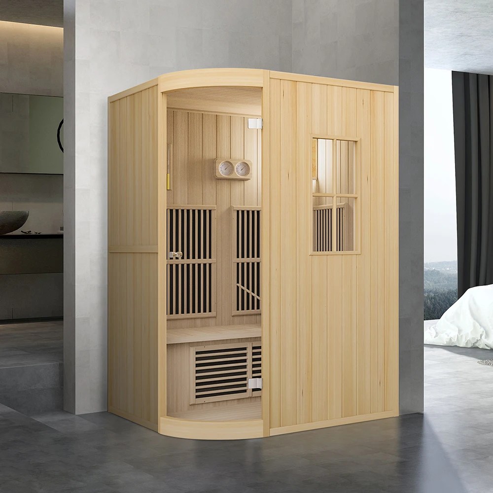 High Quality Wood Indoor Sauna Combination Series Spa Tubs Sauna Rooms Home Dry Steam Sauna Room for 2 People