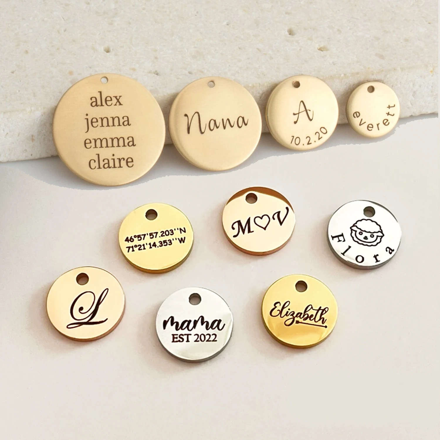 personalized brand name rectangle charm custom made logo engraved silver color charms jewelry name tags for bracelet