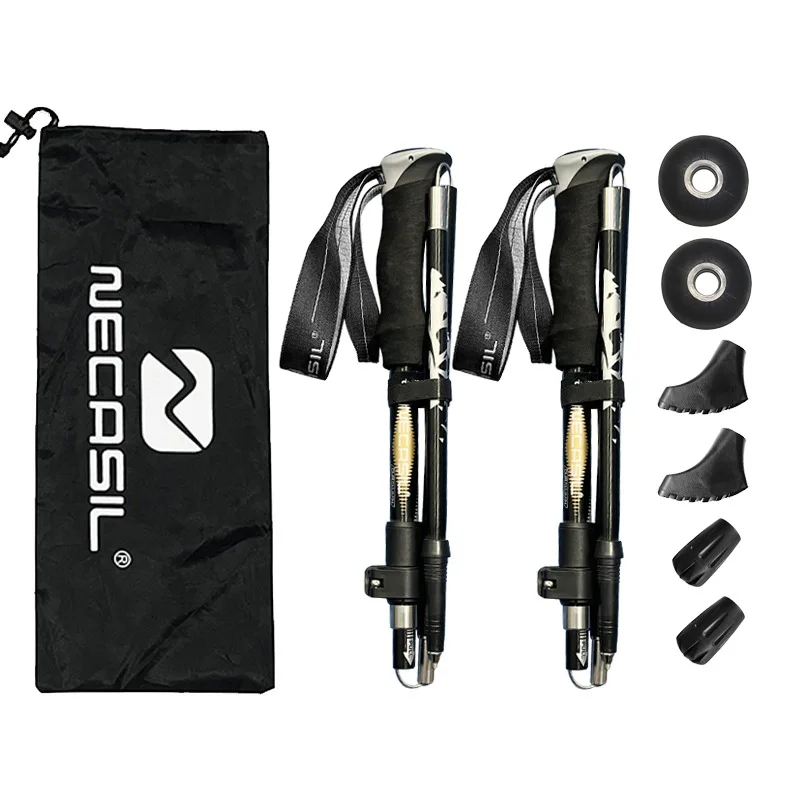 7075 Trekking Poles Collapsible Nordic Hiking Poles - Ultralight Aluminum Foldable Trekking Walking Sticks for Seniors Women Men