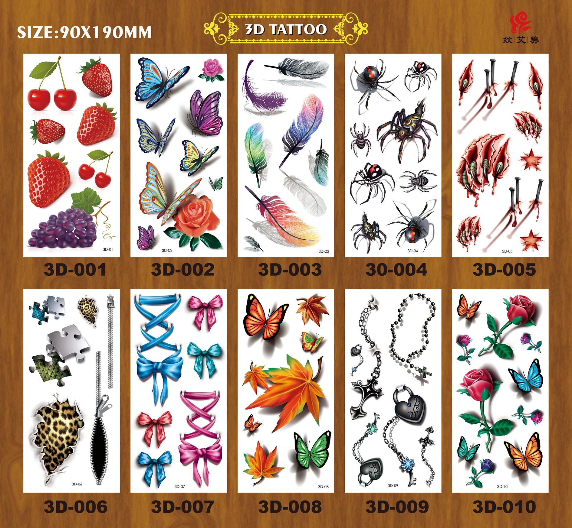 hot selling 9*19cm butterfly rose flower colorful leg lap thigh lotus flower sticker tattoo waterproof 3d arm stickers