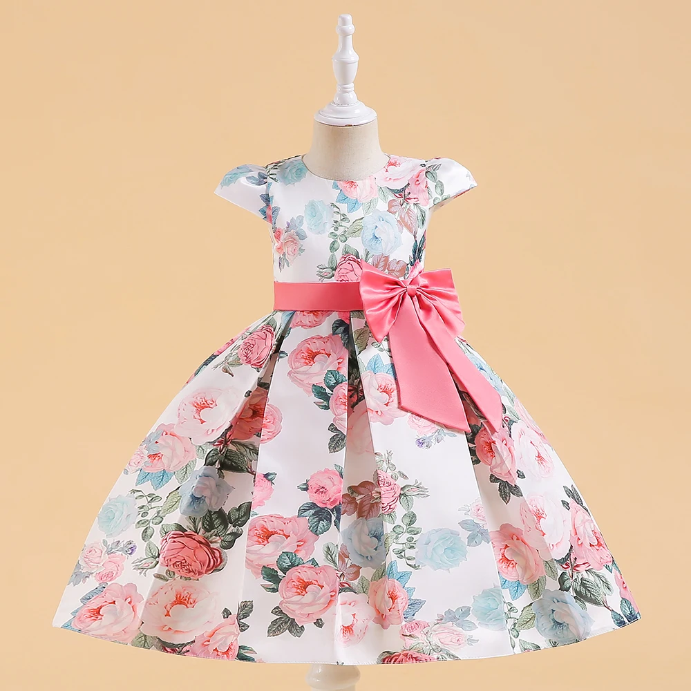MQATZ Girls Frock Children Flower Printed Colorful Baby Dress  Baby Kids Summer Dresses Birthday Dresses For Kids L5310