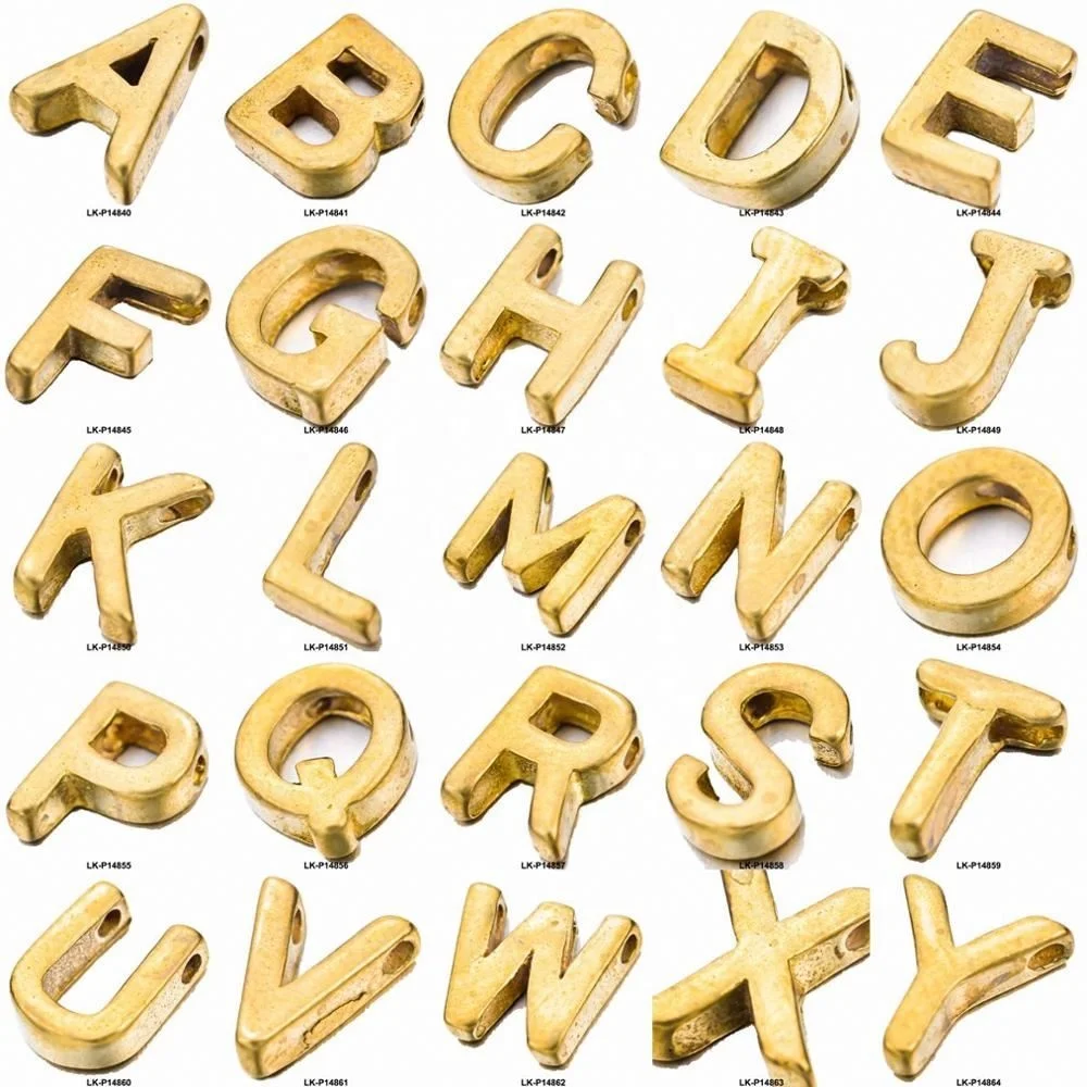 
2021 newest design round shape gold zircon jewelry charm pendant alphabet letter pendant charms with loop 