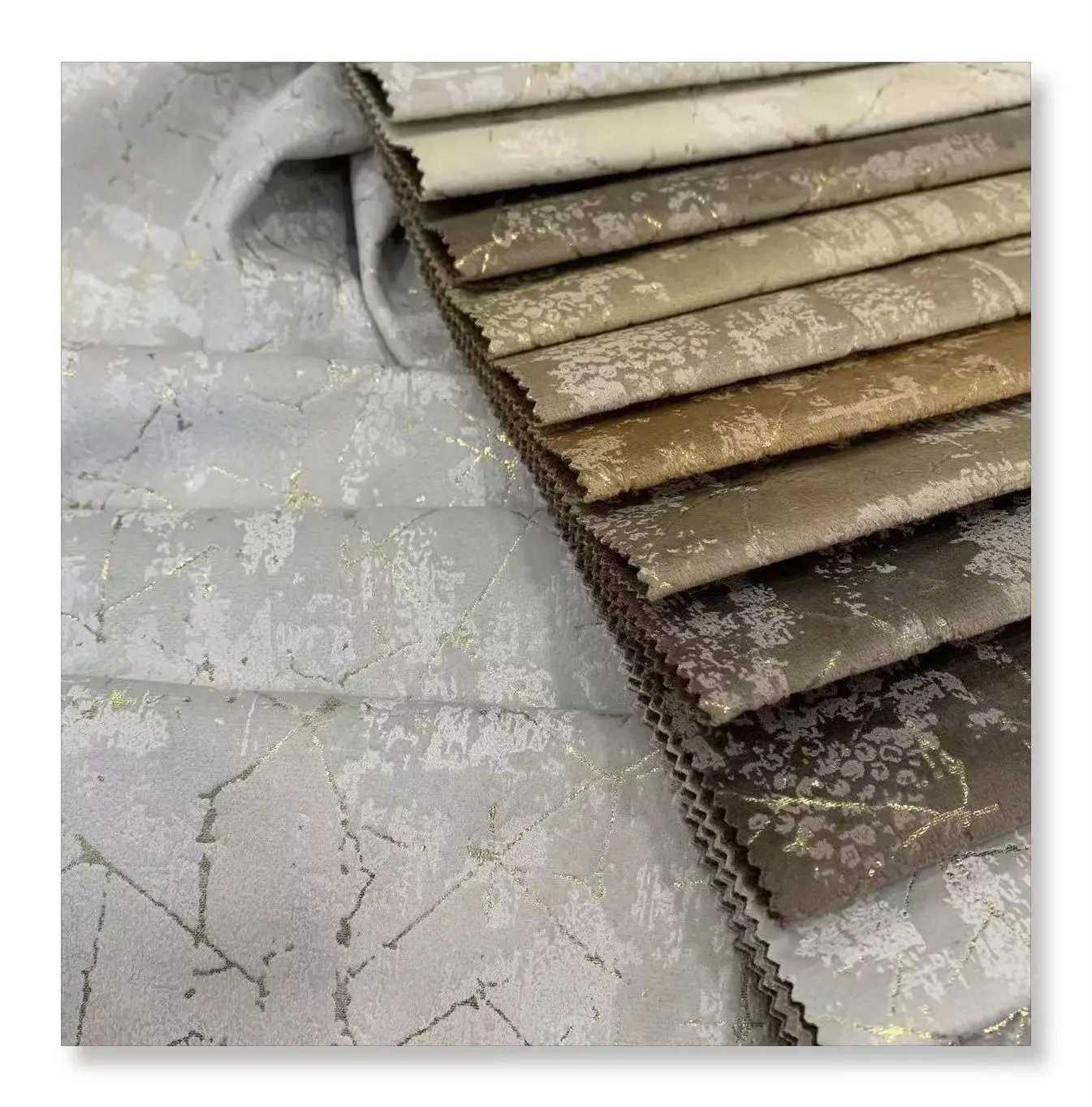 JL24150-  Holland Velvet 2022 New Foil Polyester Knitting for Furniture and Upholstery Sofa Fabric silver or gold