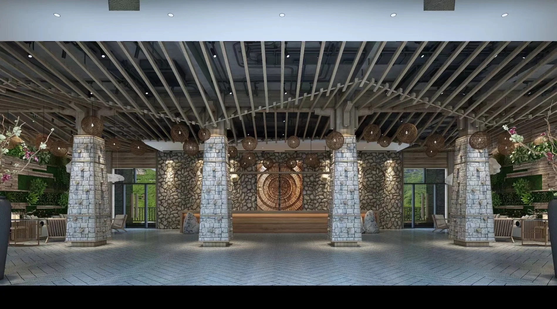 3D Pebble pu stone bionic stone new quick installation art stone style light fire insulation material background wall