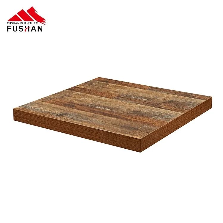 Modern Cafe furniture Wood Top Dining Table Set With Metal Frame