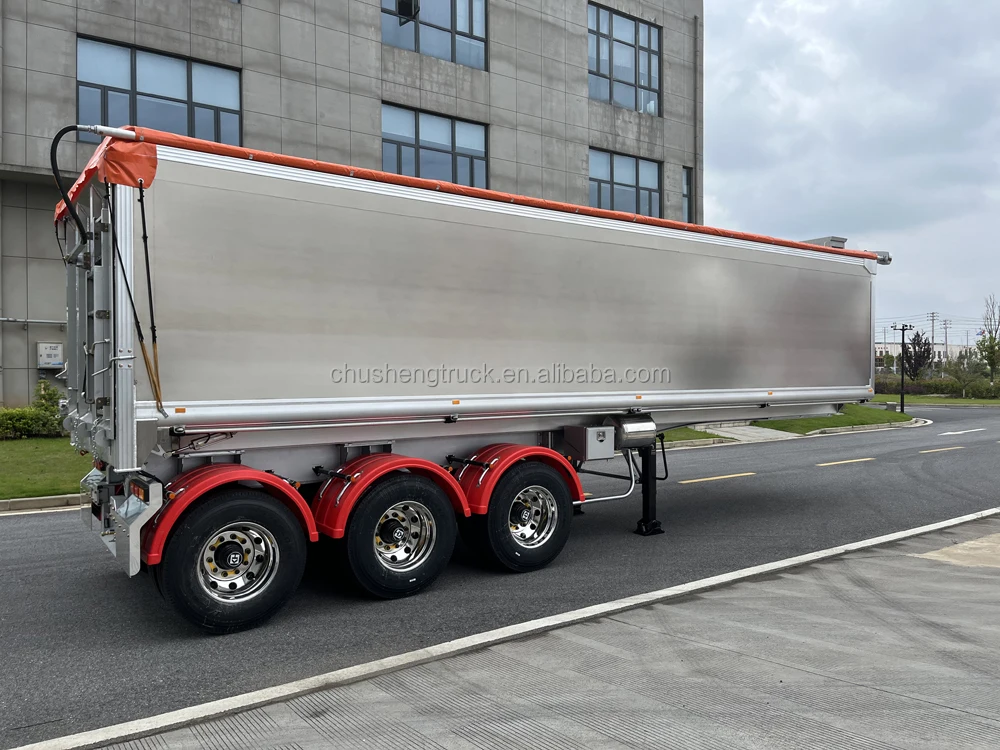 Hot sale 3 Axles Dump Semi-trailer Aluminum Alloy Tipper Semi Trailer for Farm Grain Transport