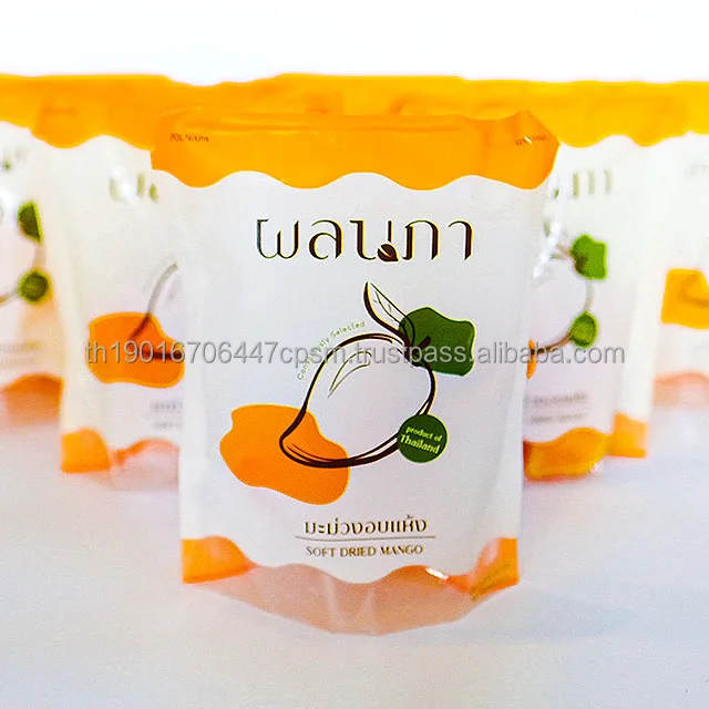 Soft Dried Mangoes Natural Sweetness Normal or Small Bite Size 80 G/Bag Product from Polnapa Mangoes Brand