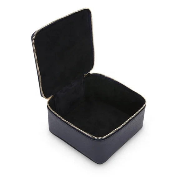 large square trinket case Earring Ear PU Leather Box Portable Jewel Case Organizer Gift Boxes Travel Jewelry Box