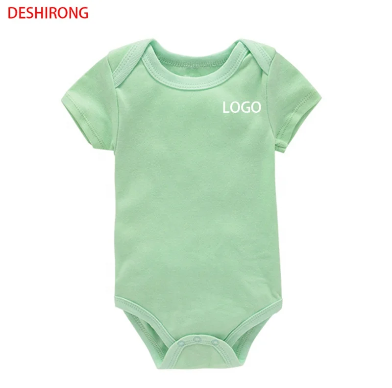 2022 Hot For Online Selling Multi-Color INS Candy Color Short Sleeve Baby Romper 100% Cotton Plain Baby Rompers