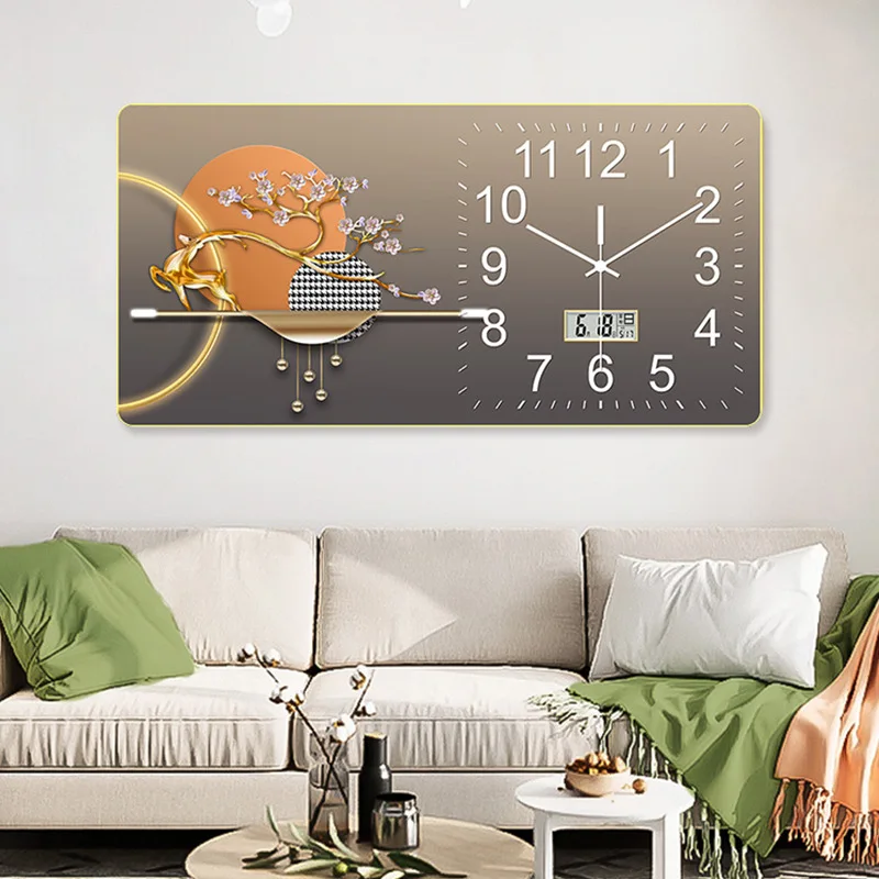 Modern Minimalist Living Room Wall Clock Slightly Luxury Decoration with Quartz Motivity and Resin Body Trending Pocket Watch