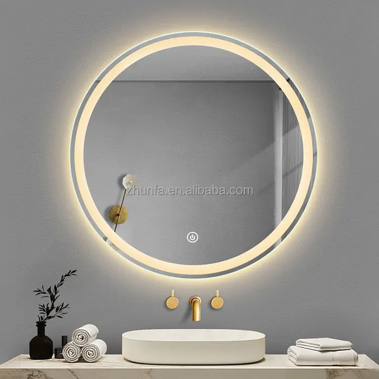 wholesale hotel round bath mirror bathroom smart mirror with led light