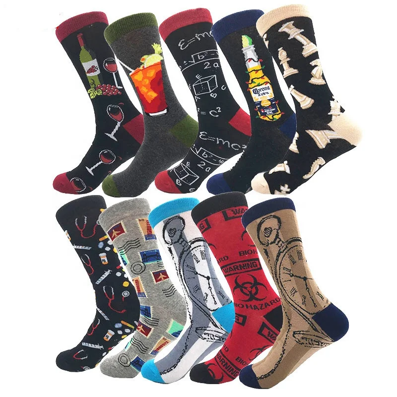 Factory Custom Fashion Breathable Mens Cotton Crew Dress Socks