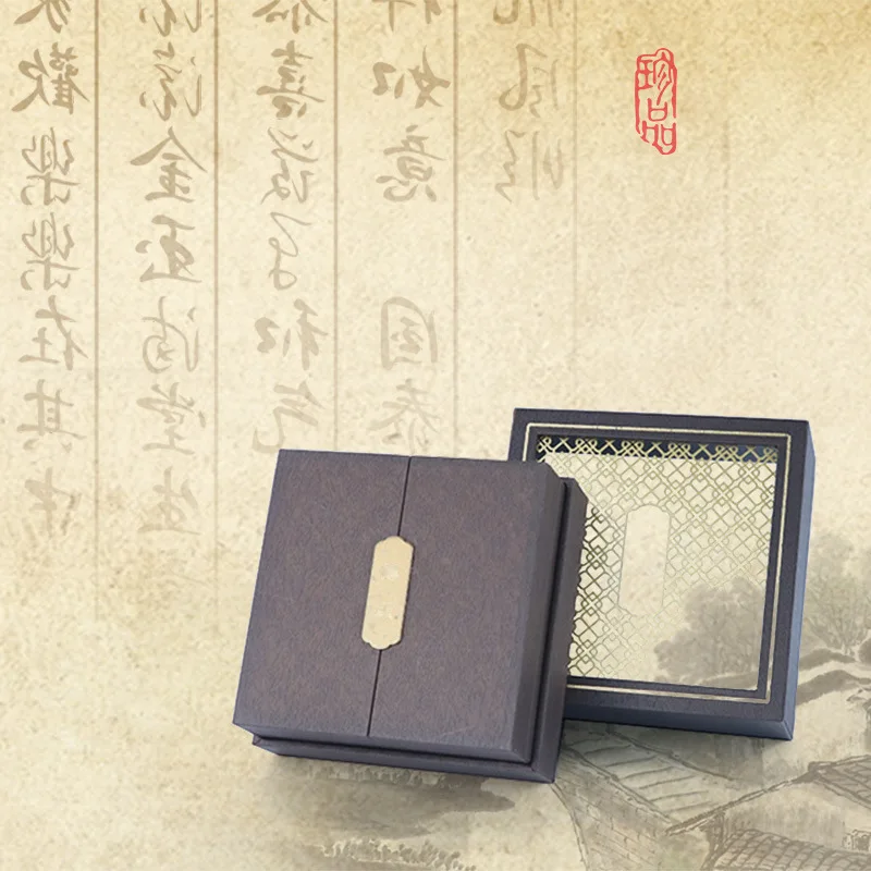 Factory Wholesale Inheritance Ancient Method Gold Bracelet Box Laser Hollow Jade Packaging Box Flannel Bag Jewelry Box