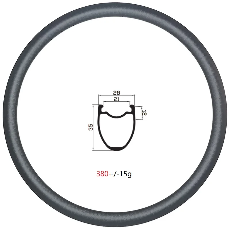 SPEEDSAFE 380g super Light Weight Road Bicycle 35mm Deep Carbon Rim 700C Clincher Tubeless Disc brake 28mm Wide  UD 3K 12K