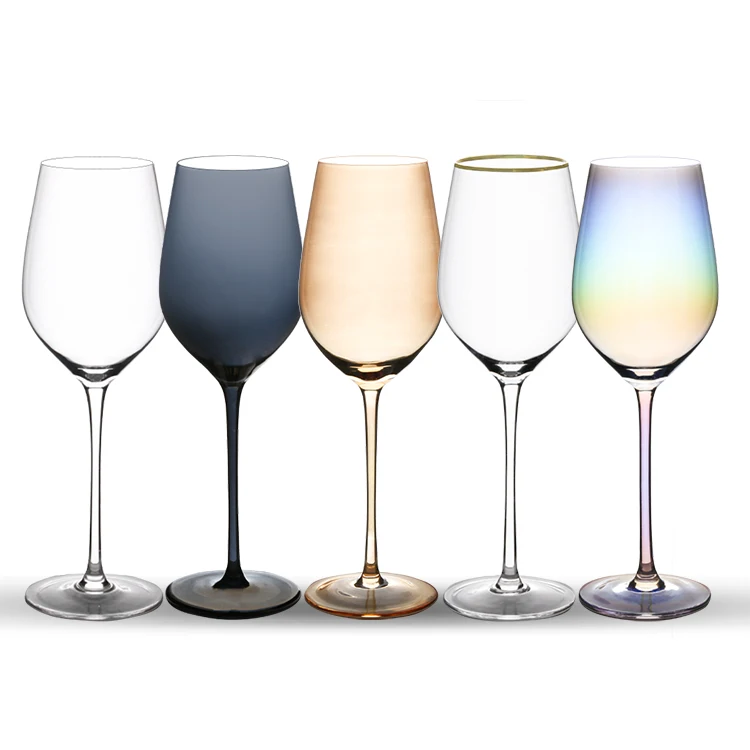 2023  Fancy Hand-blown Crystal Red wine glass set Clear or coloured Crystal Wine Glasses Universal Red Wine Glass