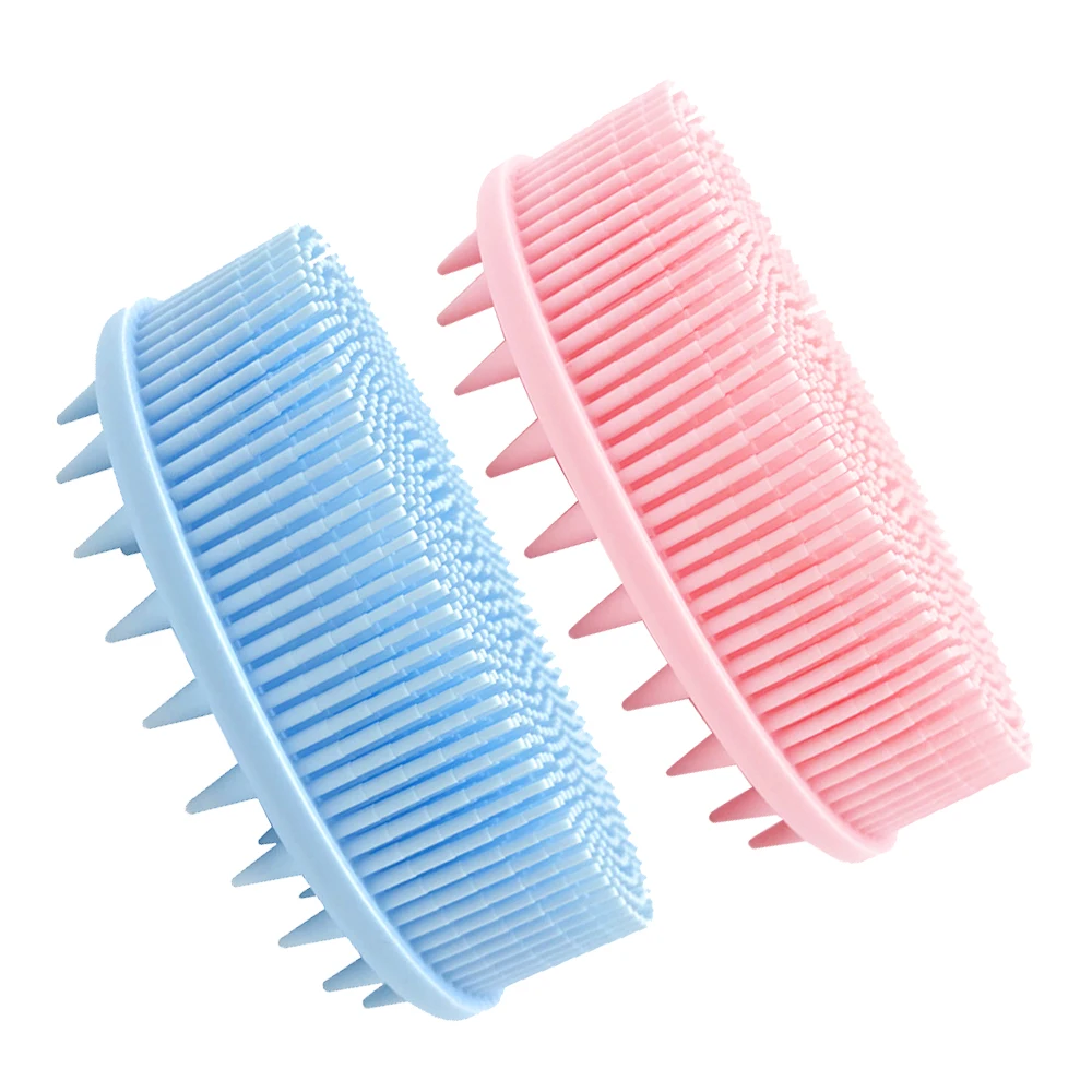 Оптовая продажа черные и розовые синие мягкие силиконовые щетки для чистки тела Массажная щетка ванной